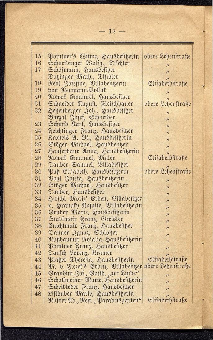 Häuser-Verzeichniß und Adressen-Buch von Gmunden 1885 - Seite 16