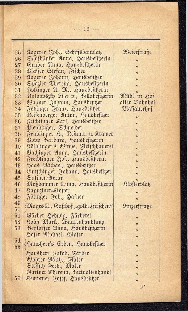 Häuser-Verzeichniß und Adressen-Buch von Gmunden 1885 - Seite 23
