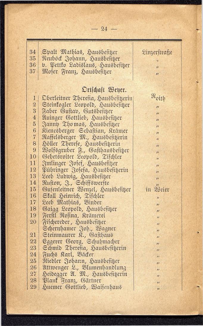 Häuser-Verzeichniß und Adressen-Buch von Gmunden 1885 - Seite 28