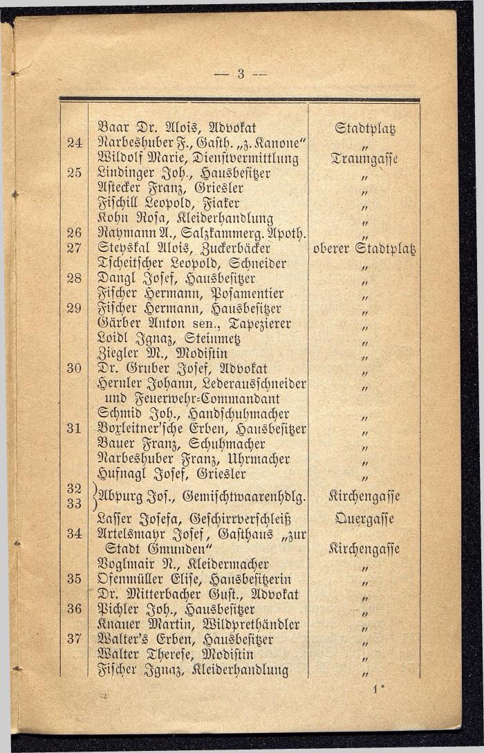 Häuser-Verzeichniß und Adressen-Buch von Gmunden 1885 - Seite 7