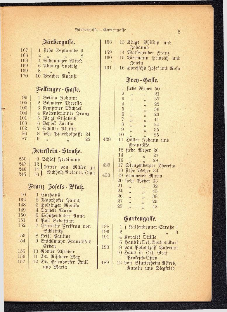 Häuser-Verzeichnis der Stadt Gmunden 1899 - Seite 7