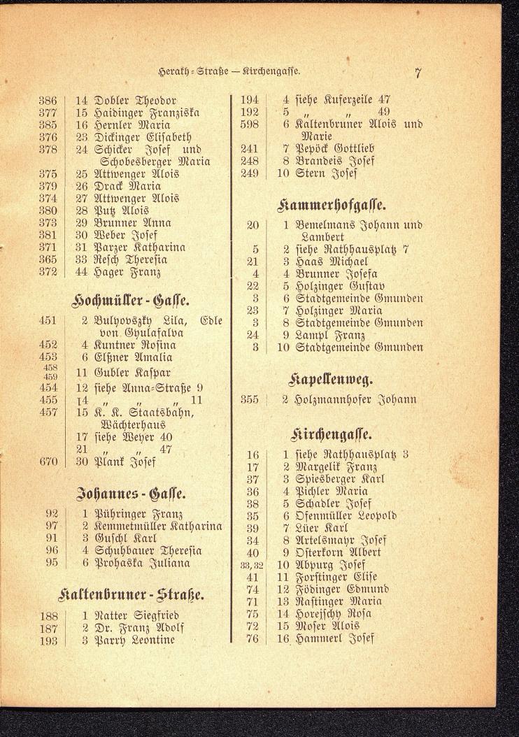 Häuser-Verzeichnis der Stadt Gmunden 1899 - Seite 9
