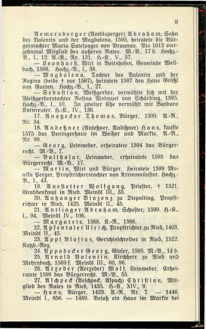 Bürgerbuch des Marktes Ried im Innkreis (Bis 1600) - Seite 17