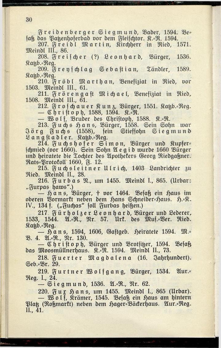 Bürgerbuch des Marktes Ried im Innkreis (Bis 1600) - Seite 38