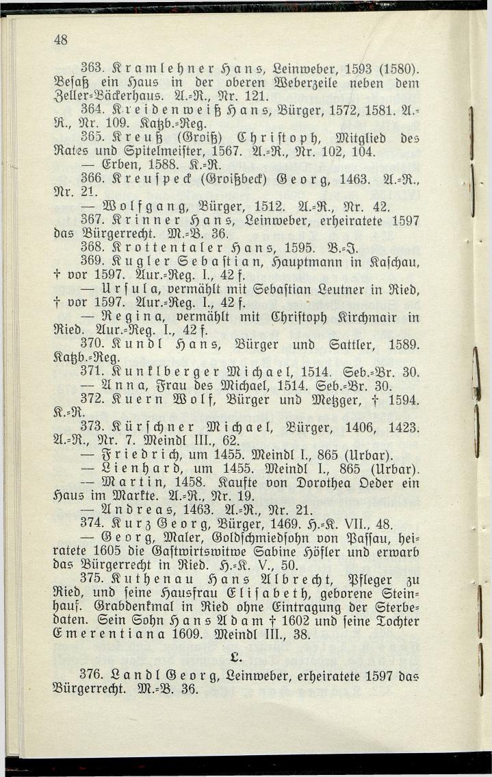 Bürgerbuch des Marktes Ried im Innkreis (Bis 1600) - Seite 56