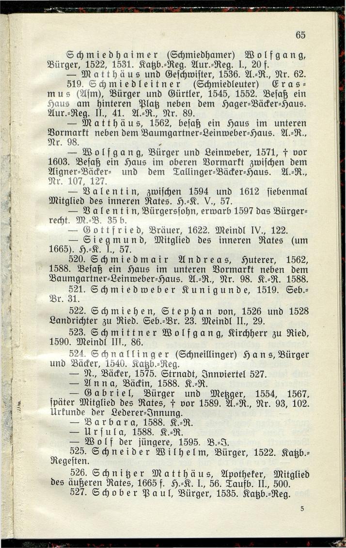 Bürgerbuch des Marktes Ried im Innkreis (Bis 1600) - Seite 73