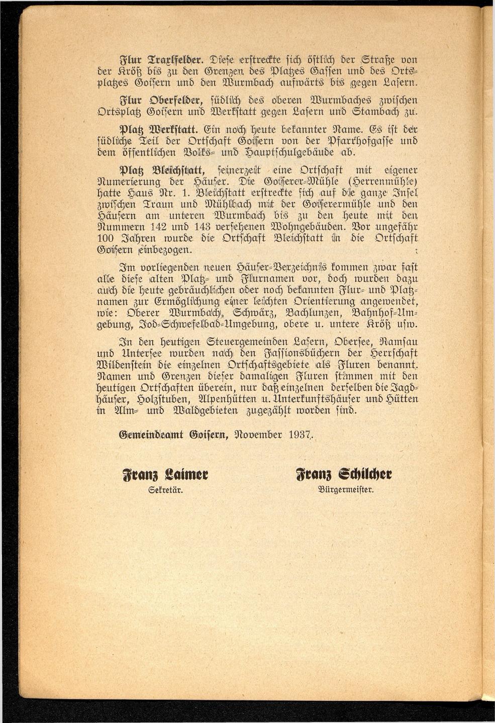 Häuser-Verzeichnis der Gemeinde Goisern nach dem Stande von November 1937 - Seite 6