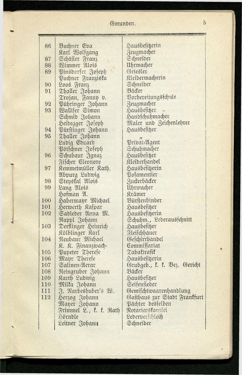 Adressenbuch der Curorte Gmunden, Ischl und Aussee. Ein Führer für Fremde und Einheimische 1873. - Seite 13