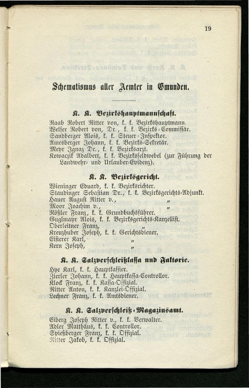 Adressenbuch der Curorte Gmunden, Ischl und Aussee. Ein Führer für Fremde und Einheimische 1873. - Seite 27