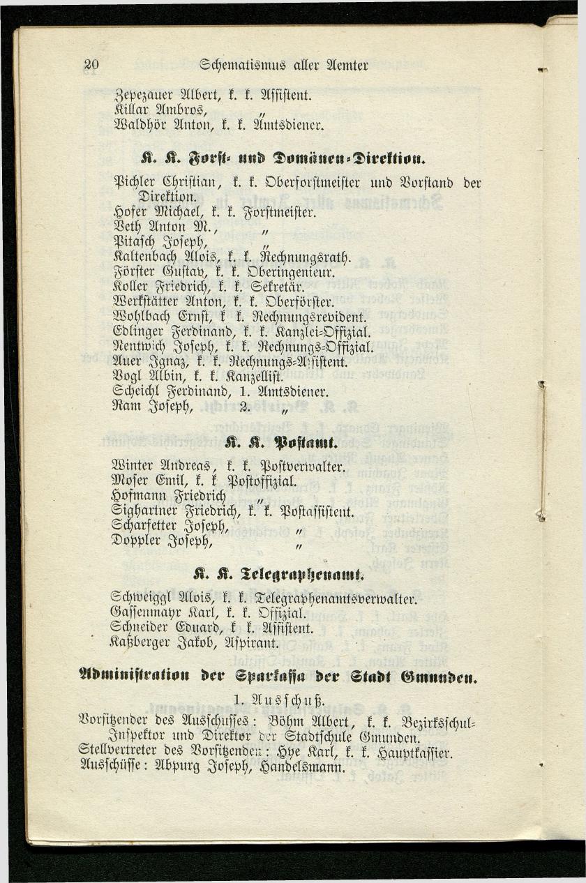 Adressenbuch der Curorte Gmunden, Ischl und Aussee. Ein Führer für Fremde und Einheimische 1873. - Seite 28