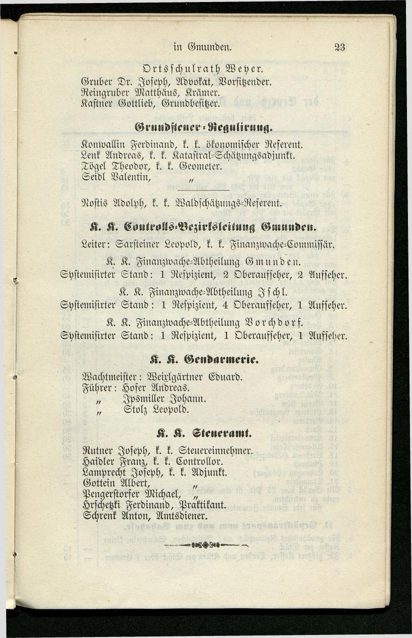 Adressenbuch der Curorte Gmunden, Ischl und Aussee. Ein Führer für Fremde und Einheimische 1873. - Seite 31