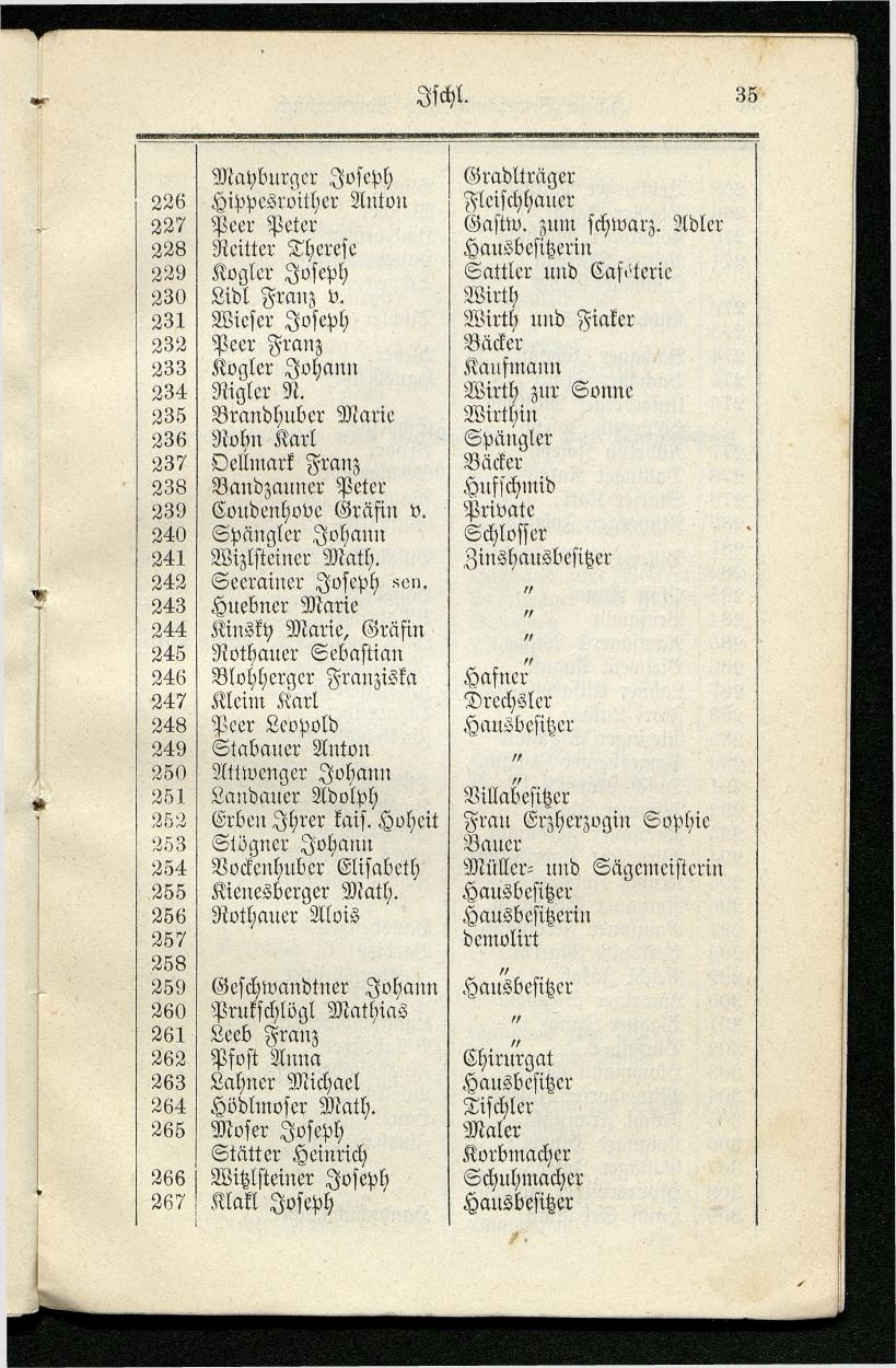 Adressenbuch der Curorte Gmunden, Ischl und Aussee. Ein Führer für Fremde und Einheimische 1873. - Page 43