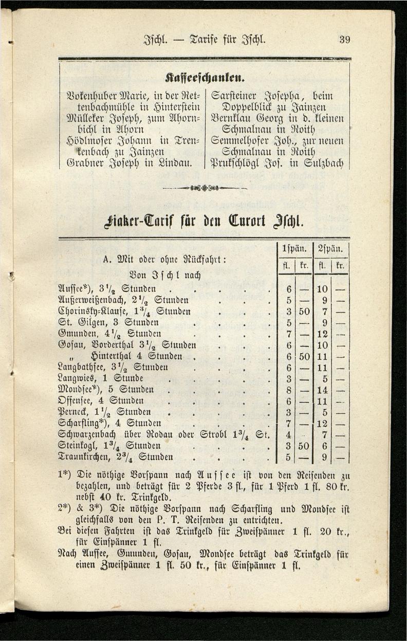 Adressenbuch der Curorte Gmunden, Ischl und Aussee. Ein Führer für Fremde und Einheimische 1873. - Seite 47