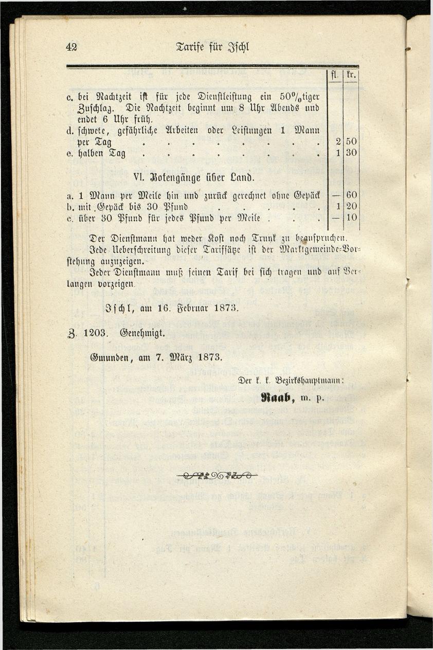 Adressenbuch der Curorte Gmunden, Ischl und Aussee. Ein Führer für Fremde und Einheimische 1873. - Seite 50