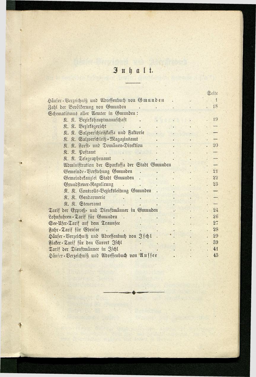 Adressenbuch der Curorte Gmunden, Ischl und Aussee. Ein Führer für Fremde und Einheimische 1873. - Seite 7