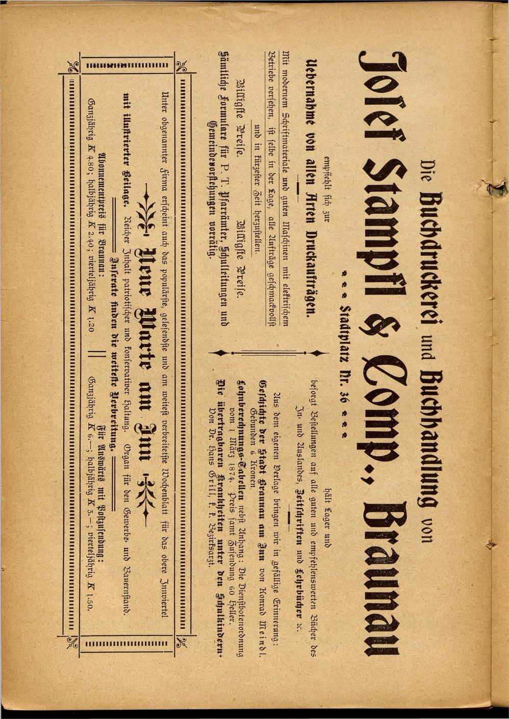 Illustrierter Braunauer-Kalender für das Jahr 1904 - Seite 138