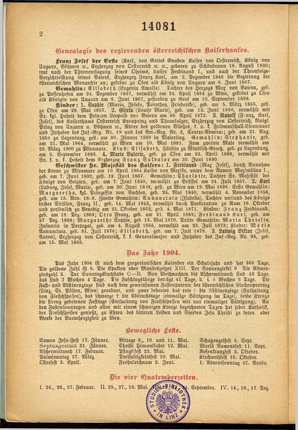 Illustrierter Braunauer-Kalender für das Jahr 1904 - Seite 6