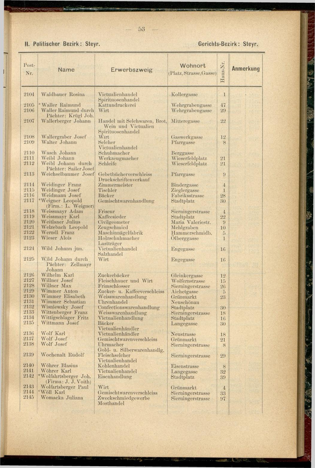 Adress-Buch der Industriellen, Handel- & Gewerbetreibenden in Oberösterreich 1894 - Seite 65