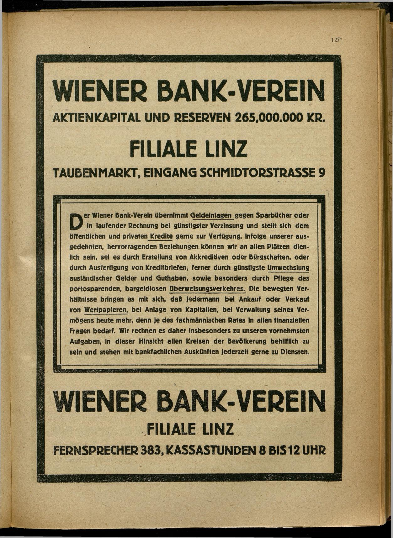 Handels- und Gewerbe-Adreßbuch von Oberösterreich 1923 - Seite 129