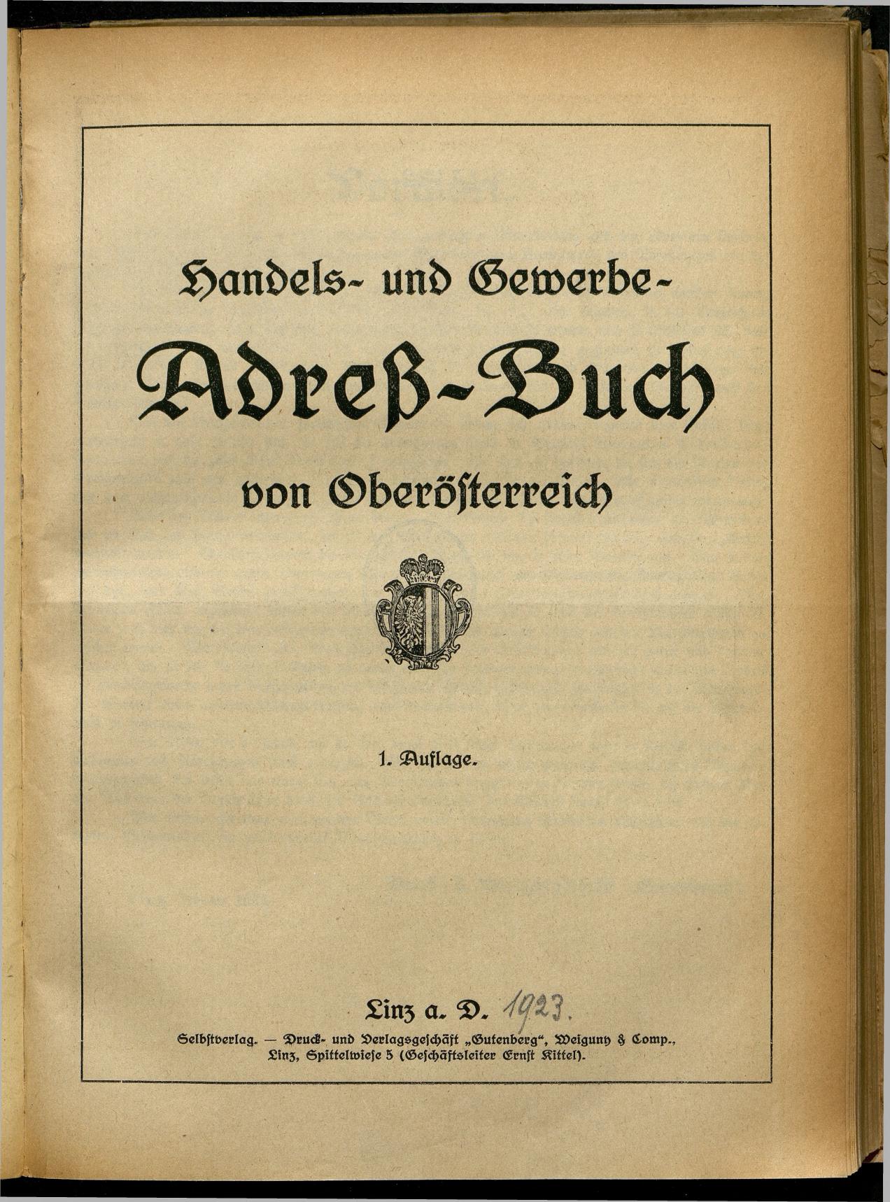 Handels- und Gewerbe-Adreßbuch von Oberösterreich 1923 - Seite 135