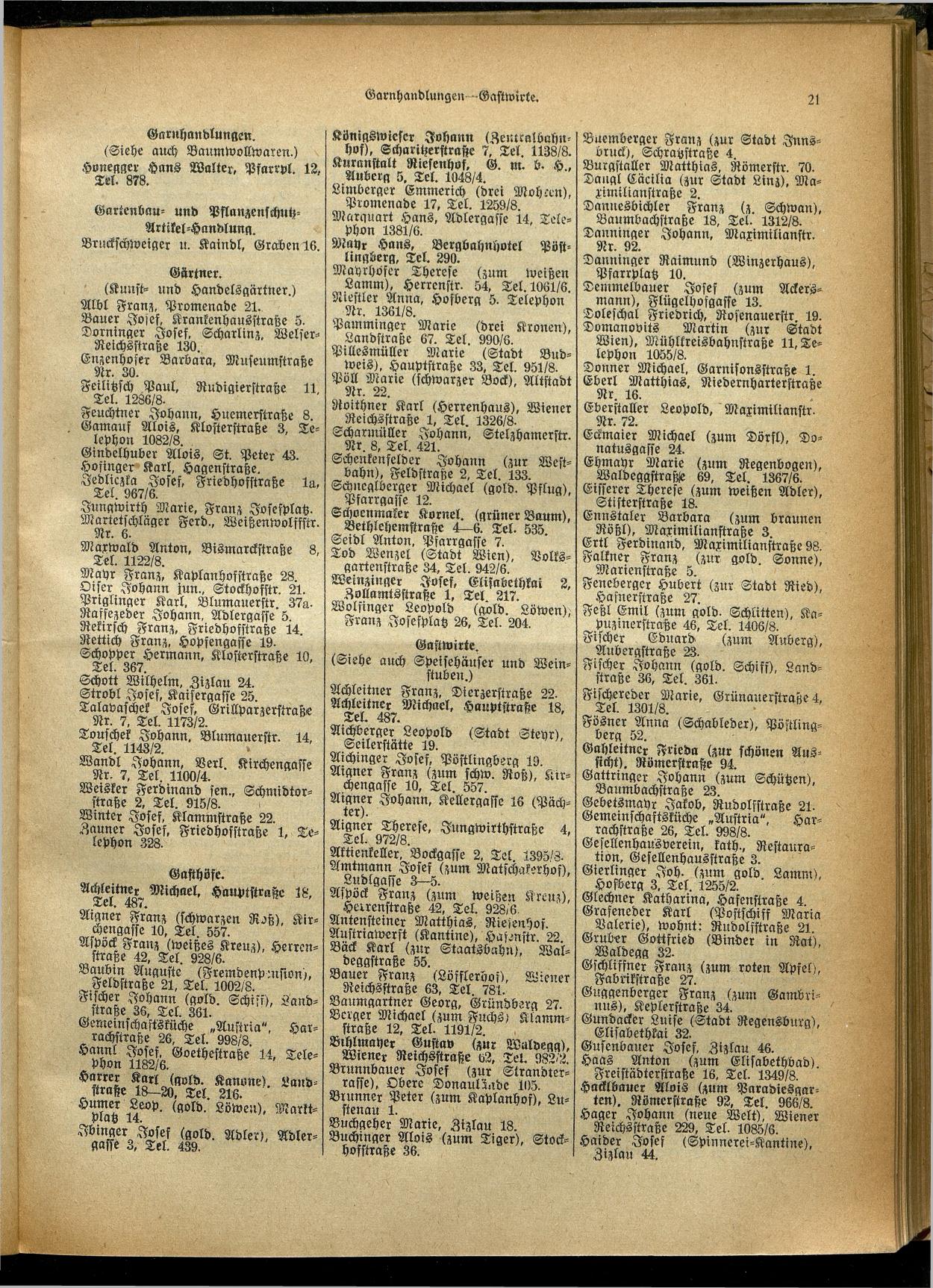 Handels- und Gewerbe-Adreßbuch von Oberösterreich 1923 - Seite 167
