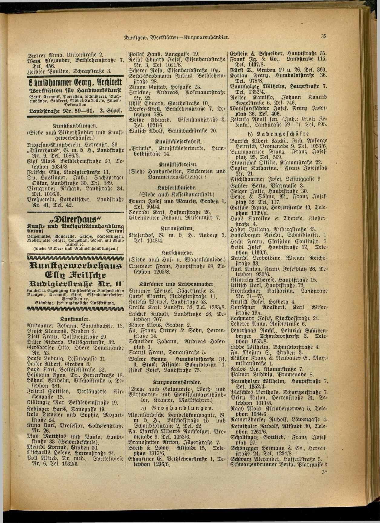 Handels- und Gewerbe-Adreßbuch von Oberösterreich 1923 - Seite 181