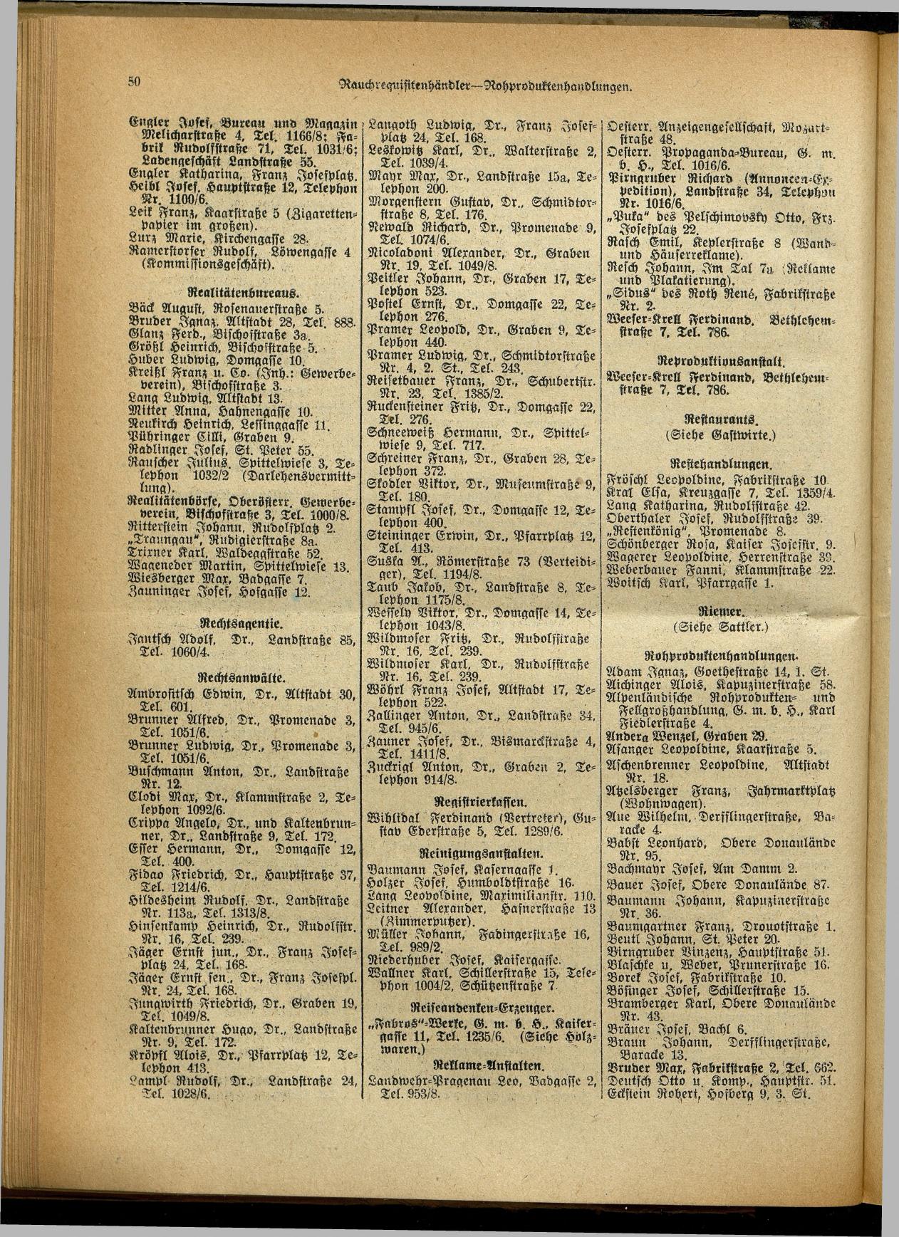 Handels- und Gewerbe-Adreßbuch von Oberösterreich 1923 - Seite 200
