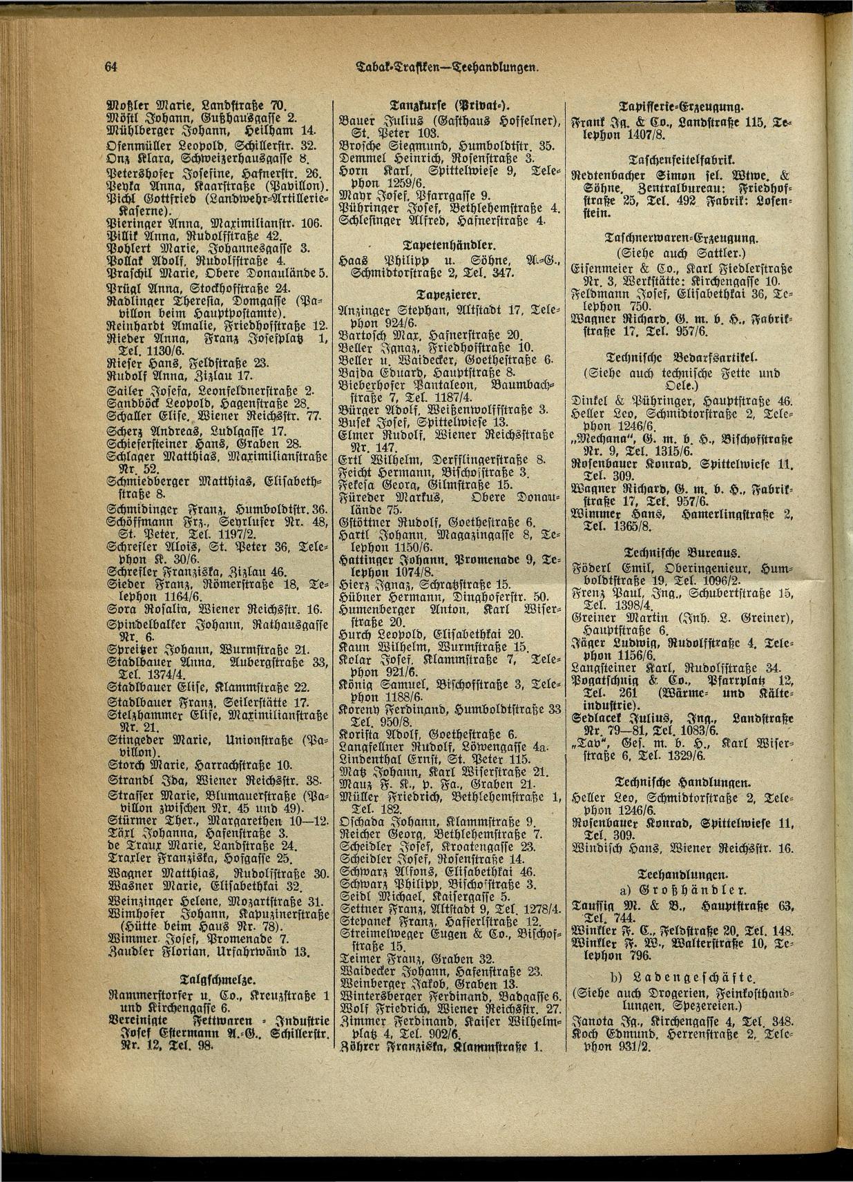 Handels- und Gewerbe-Adreßbuch von Oberösterreich 1923 - Seite 216