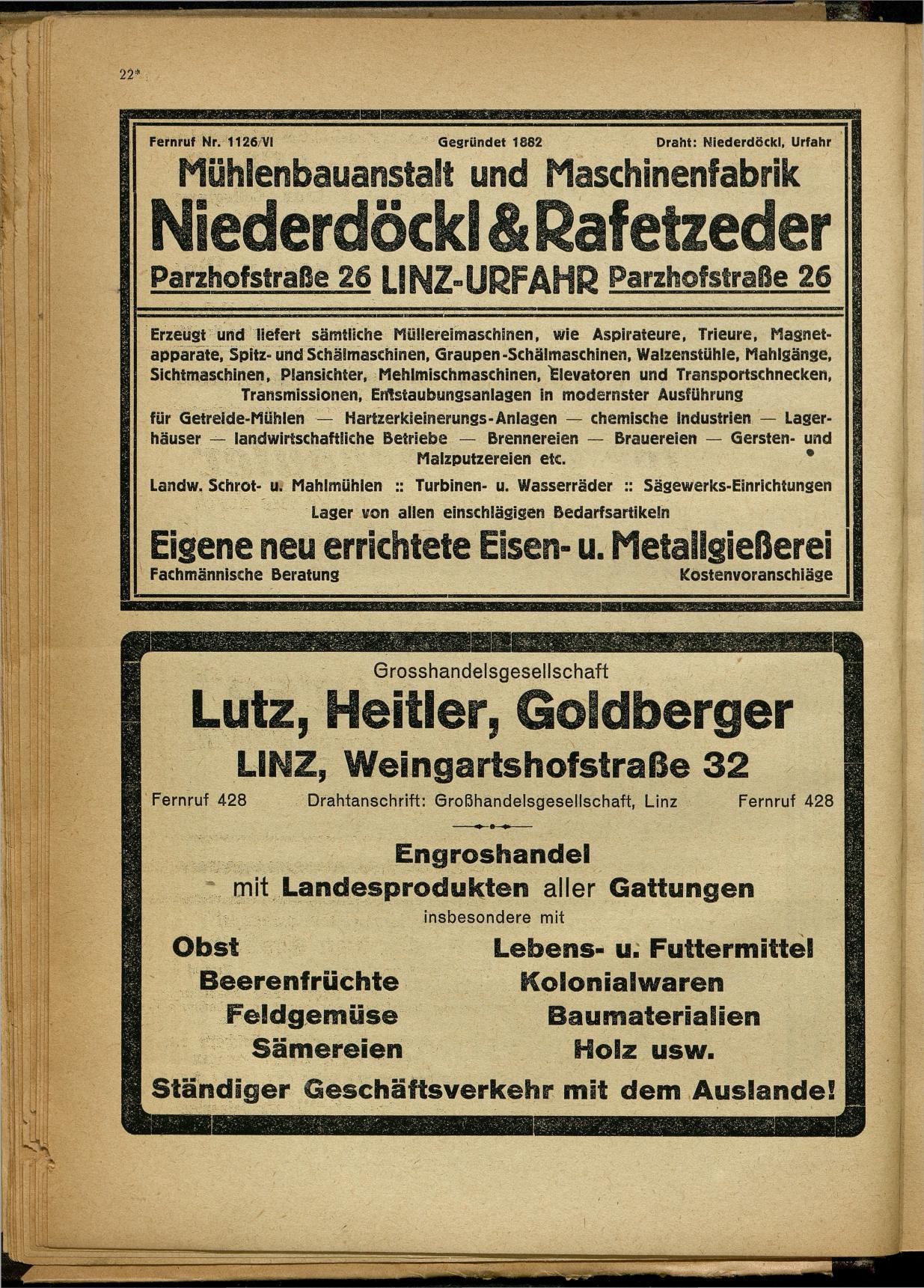 Handels- und Gewerbe-Adreßbuch von Oberösterreich 1923 - Seite 24