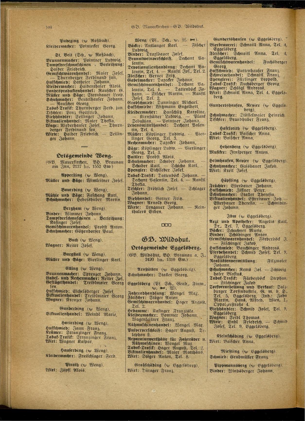 Handels- und Gewerbe-Adreßbuch von Oberösterreich 1923 - Seite 258