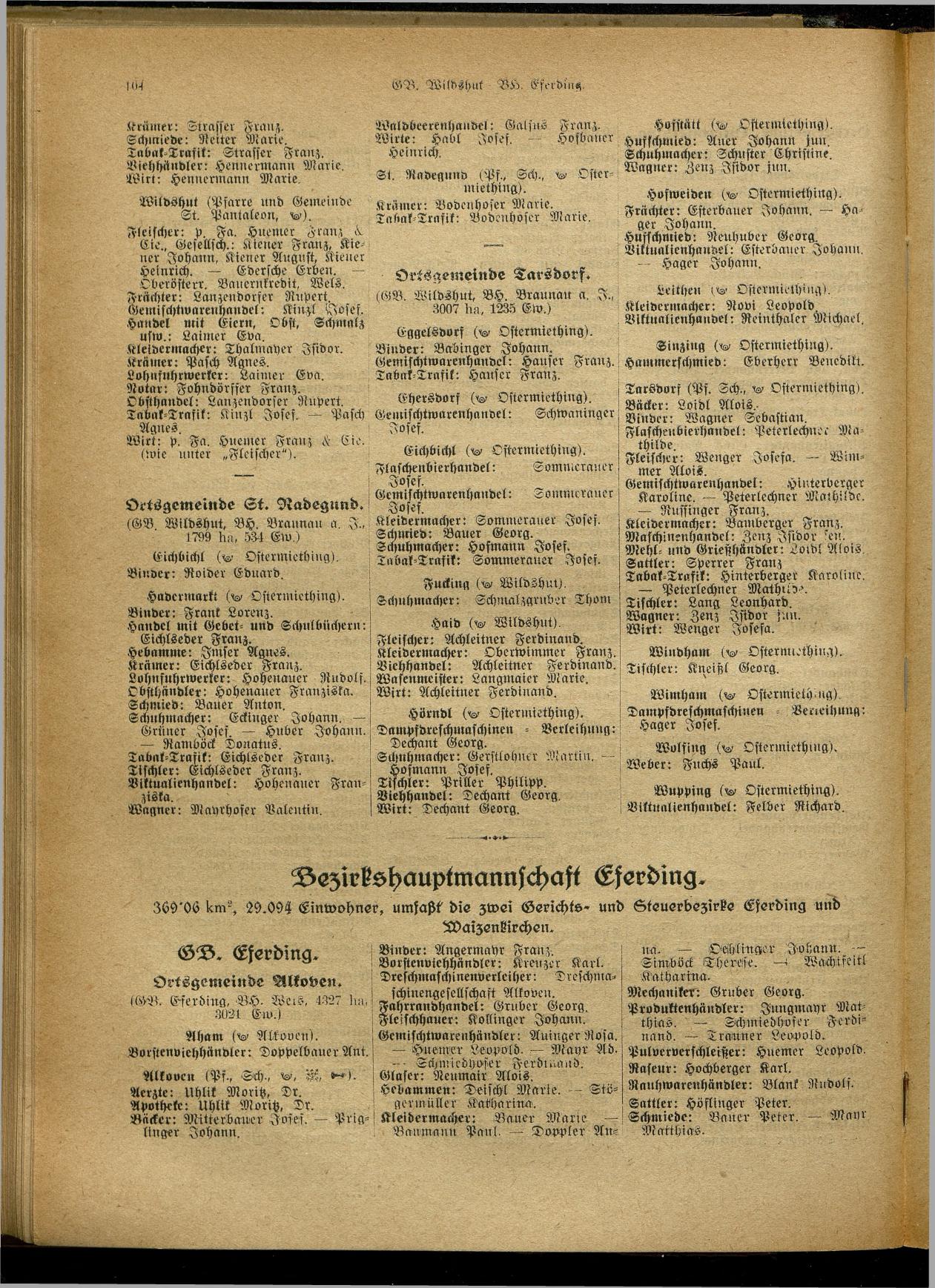 Handels- und Gewerbe-Adreßbuch von Oberösterreich 1923 - Seite 262