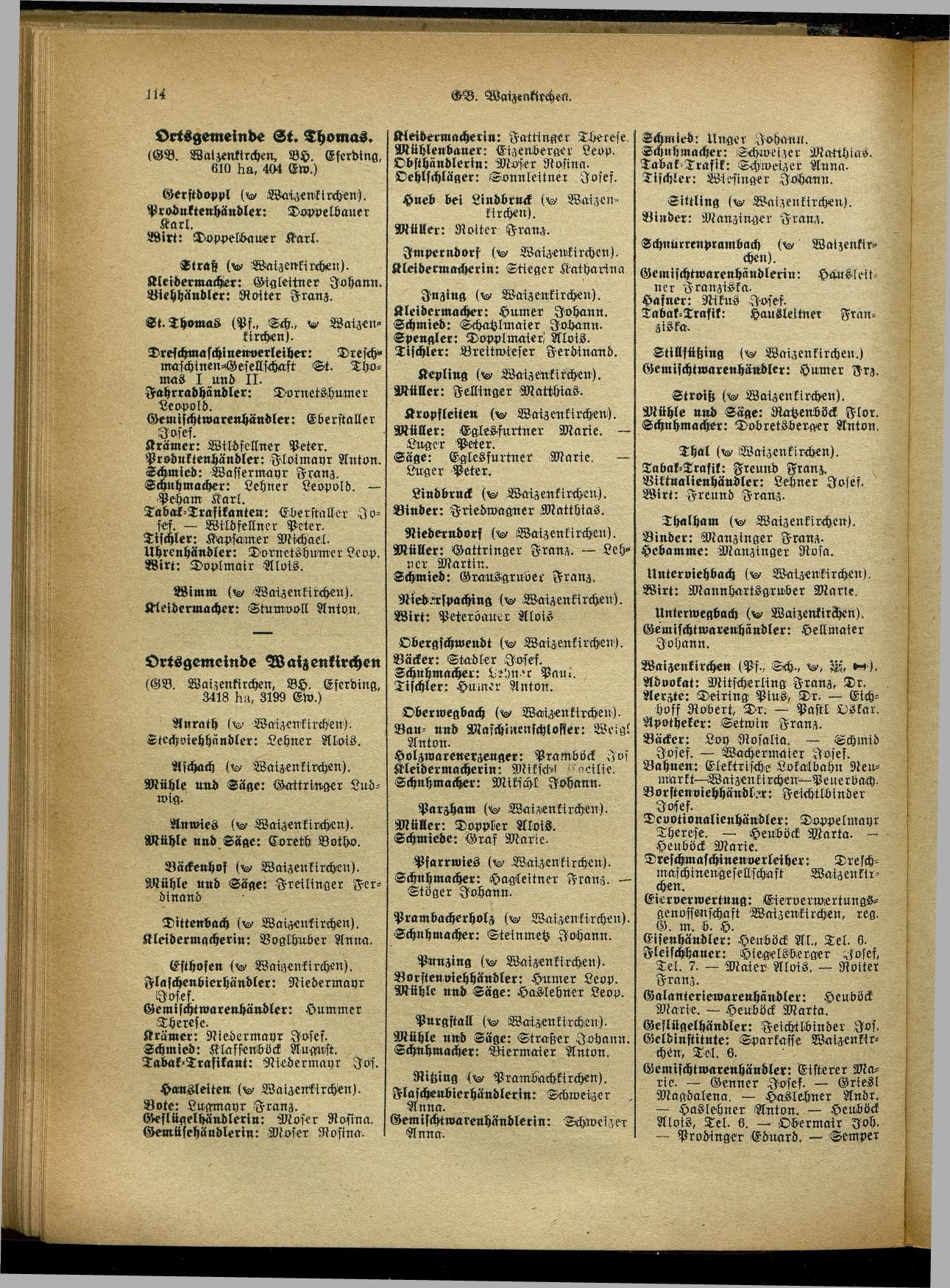 Handels- und Gewerbe-Adreßbuch von Oberösterreich 1923 - Seite 272