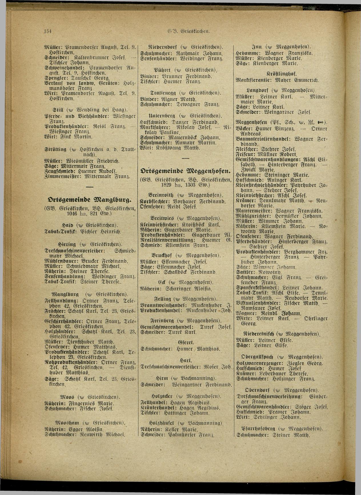 Handels- und Gewerbe-Adreßbuch von Oberösterreich 1923 - Seite 312