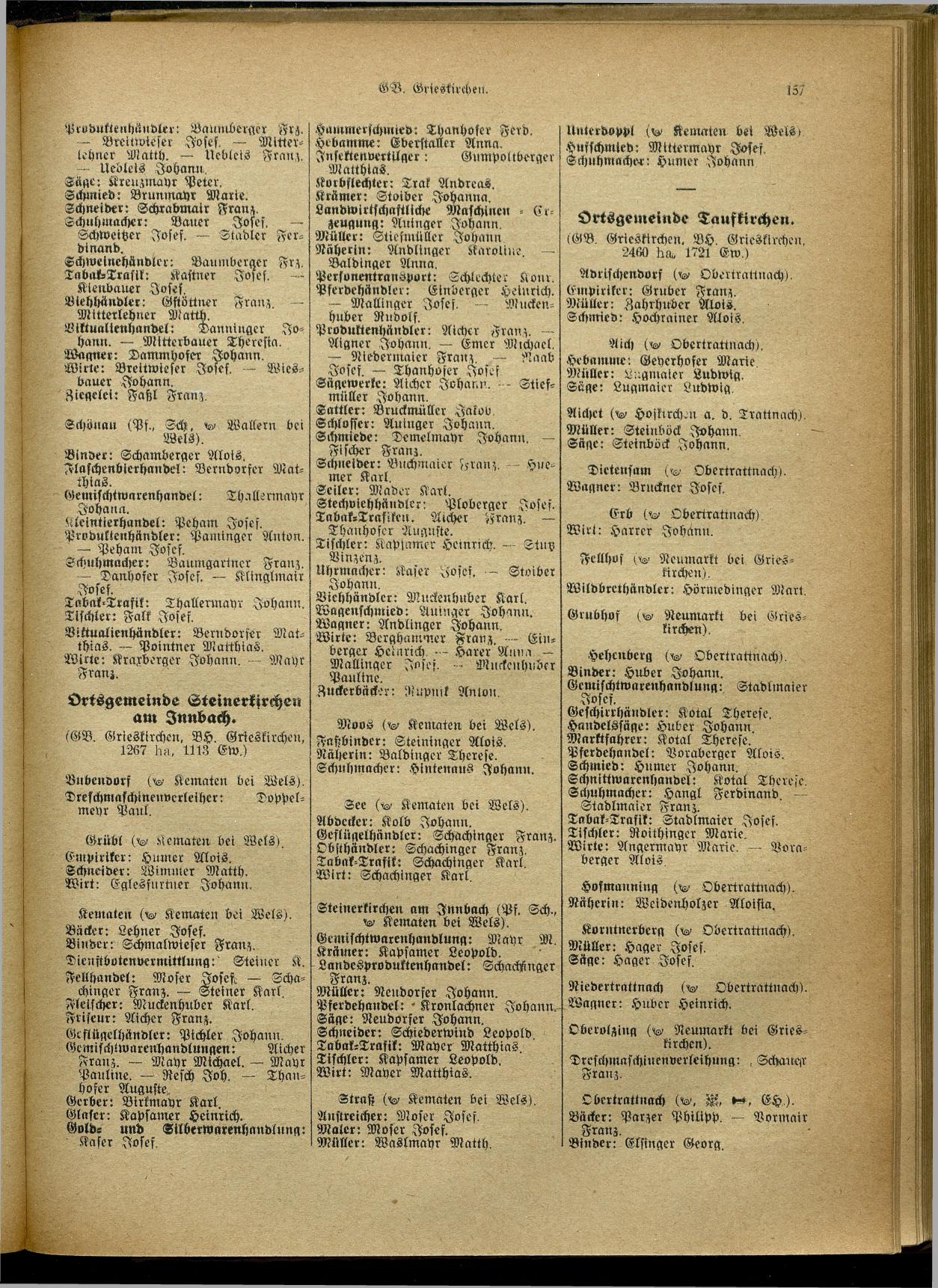 Handels- und Gewerbe-Adreßbuch von Oberösterreich 1923 - Seite 315