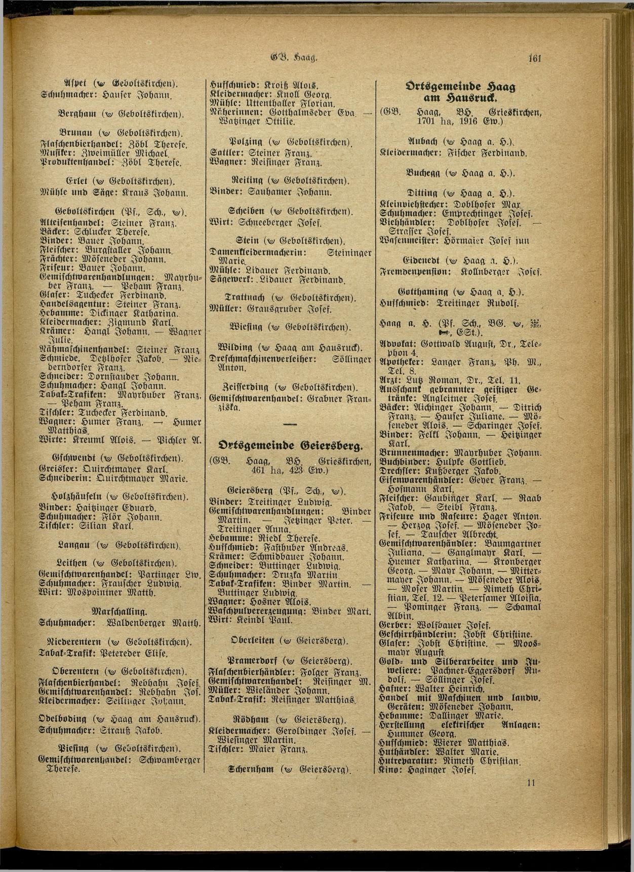 Handels- und Gewerbe-Adreßbuch von Oberösterreich 1923 - Seite 319