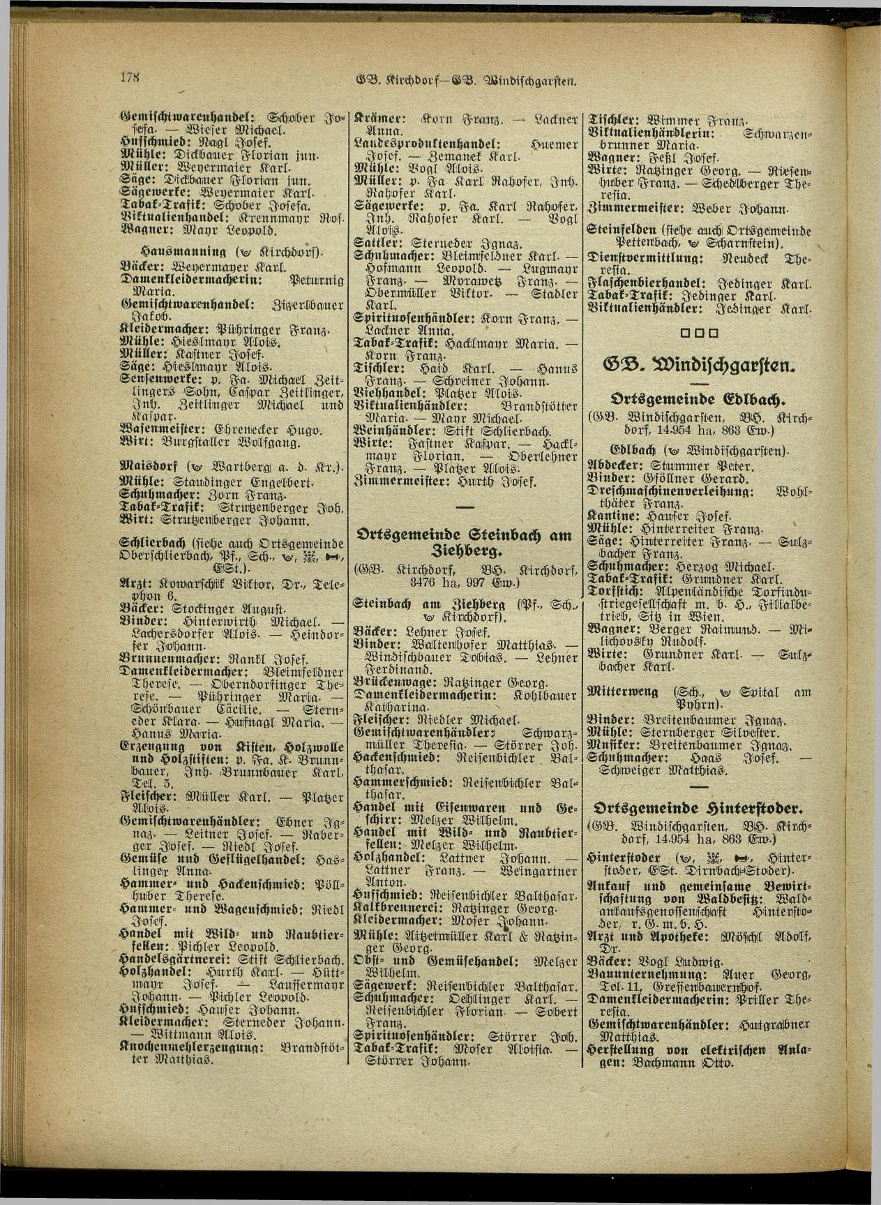 Handels- und Gewerbe-Adreßbuch von Oberösterreich 1923 - Seite 336