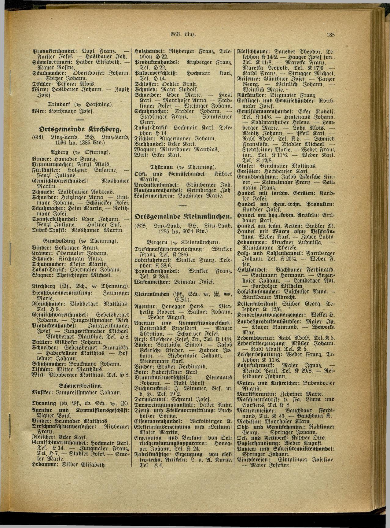 Handels- und Gewerbe-Adreßbuch von Oberösterreich 1923 - Page 343