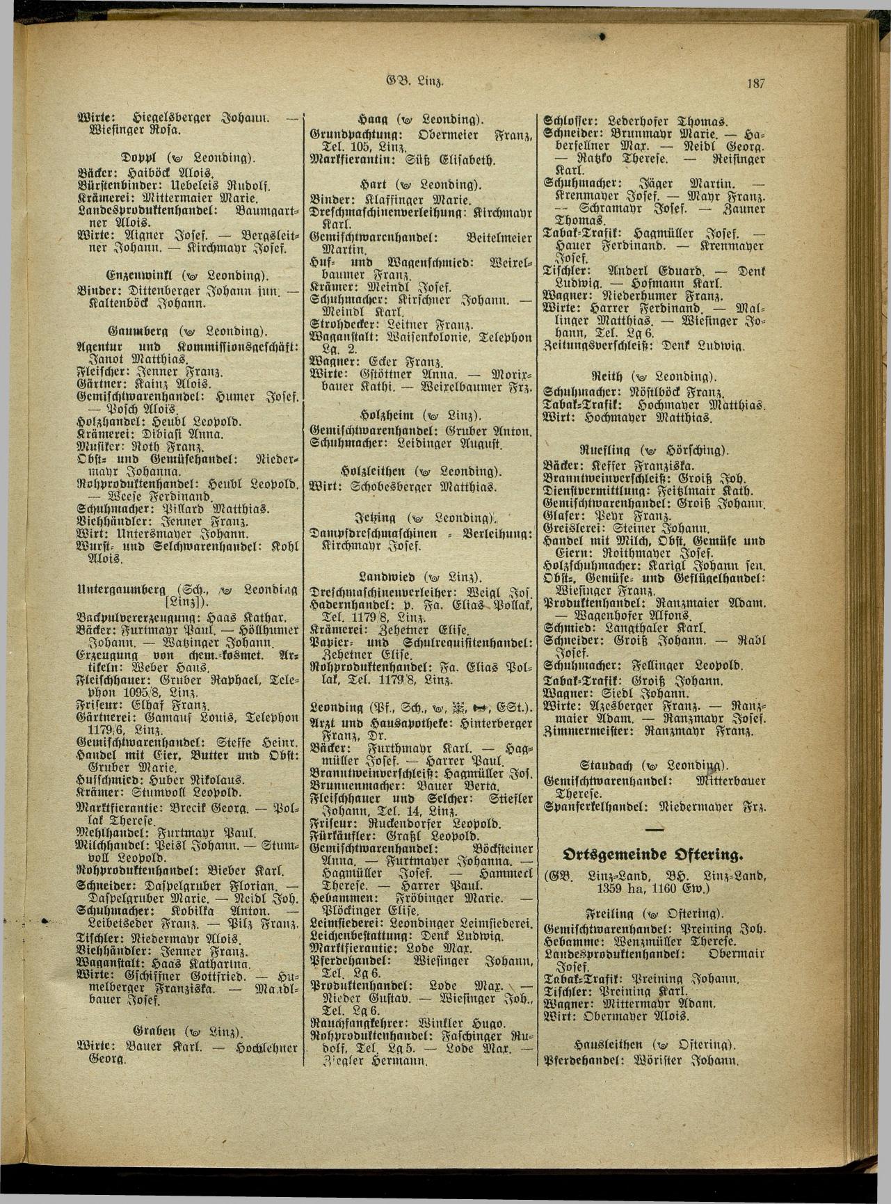 Handels- und Gewerbe-Adreßbuch von Oberösterreich 1923 - Page 345