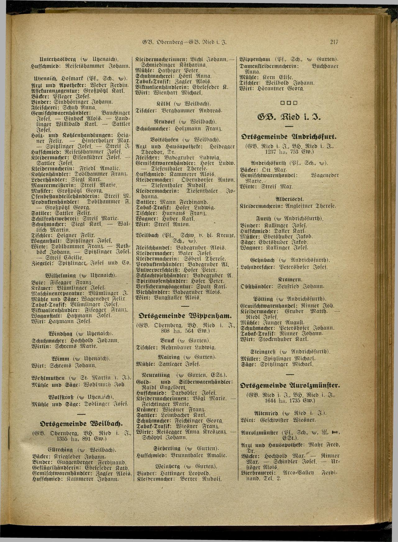 Handels- und Gewerbe-Adreßbuch von Oberösterreich 1923 - Seite 375