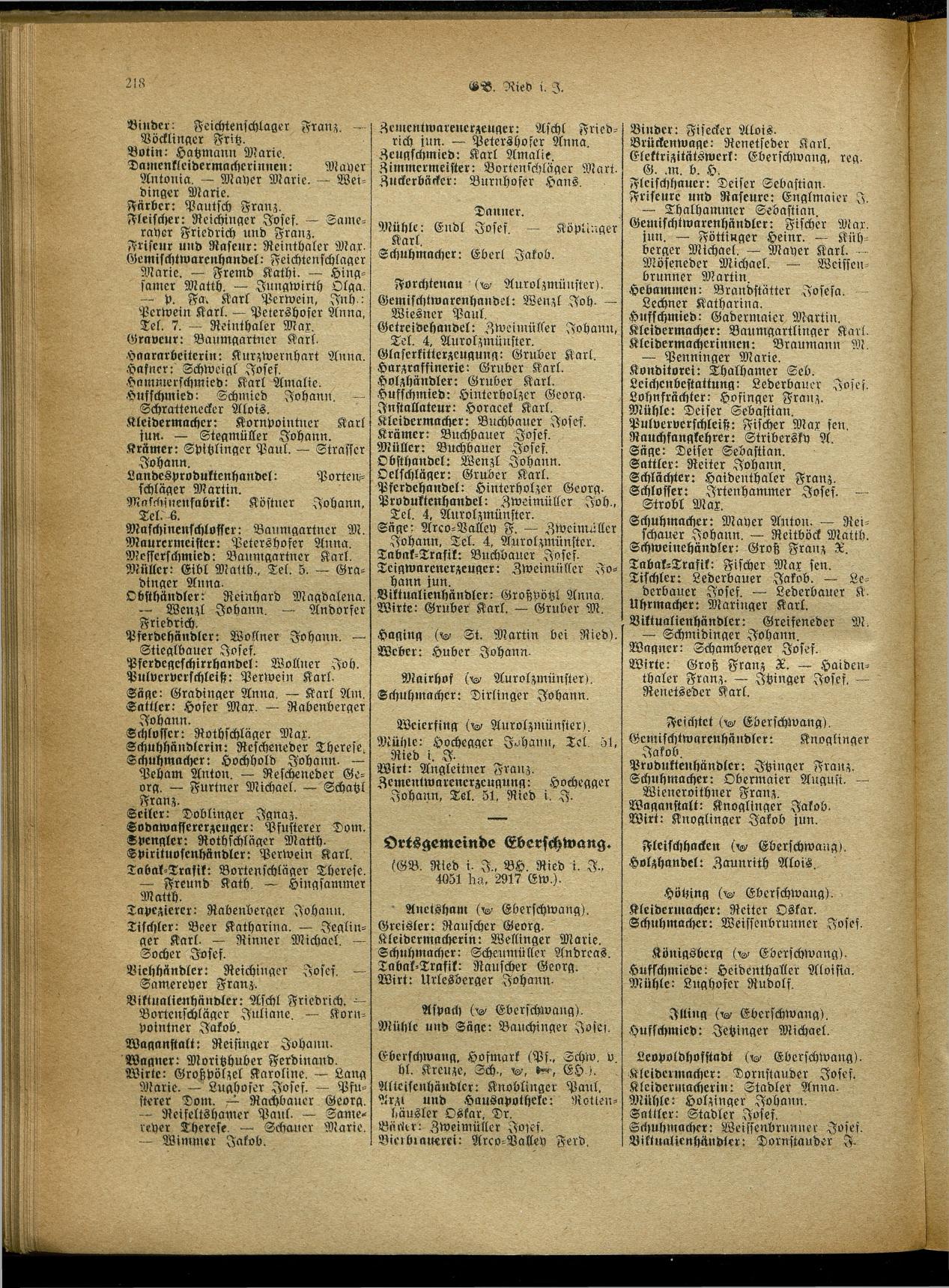 Handels- und Gewerbe-Adreßbuch von Oberösterreich 1923 - Seite 376