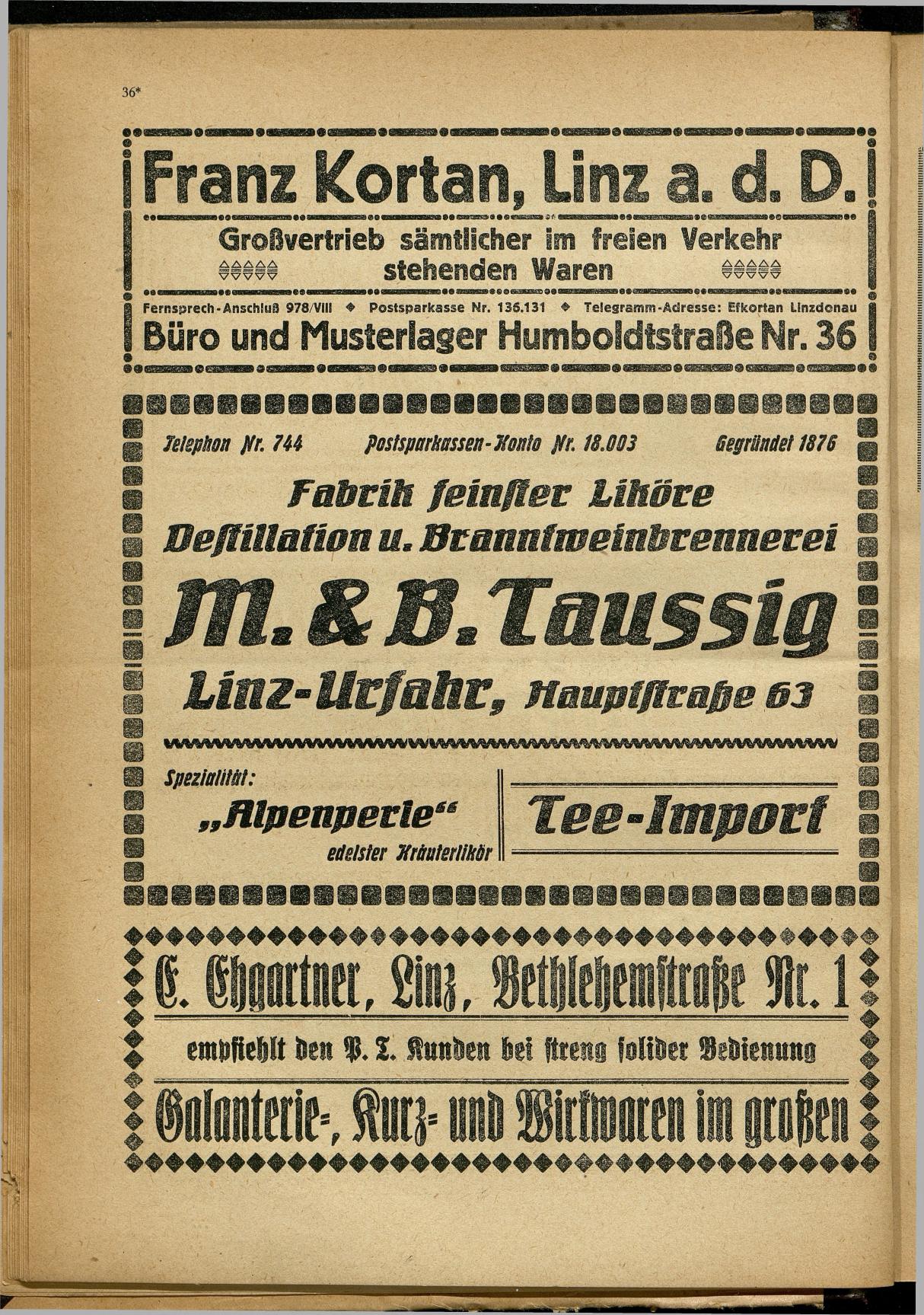 Handels- und Gewerbe-Adreßbuch von Oberösterreich 1923 - Seite 38