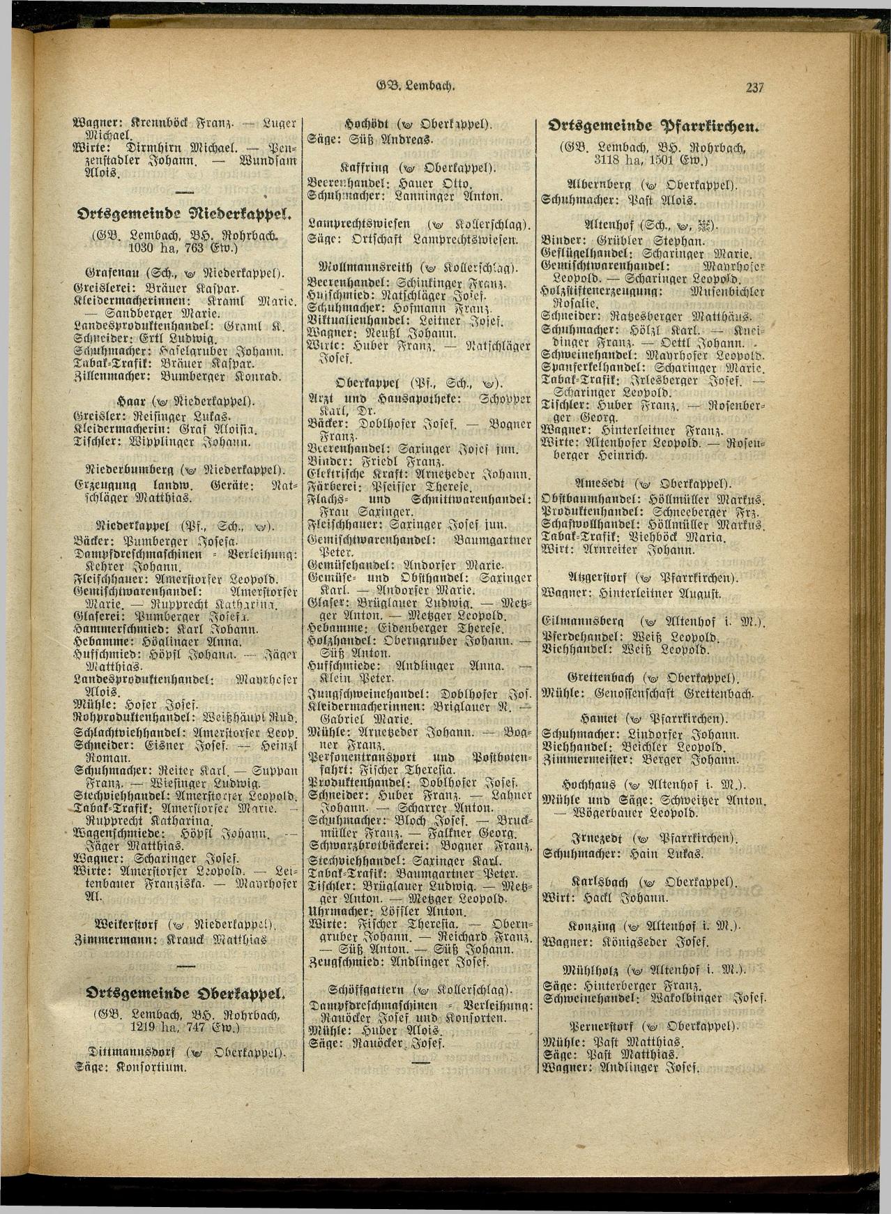 Handels- und Gewerbe-Adreßbuch von Oberösterreich 1923 - Seite 397