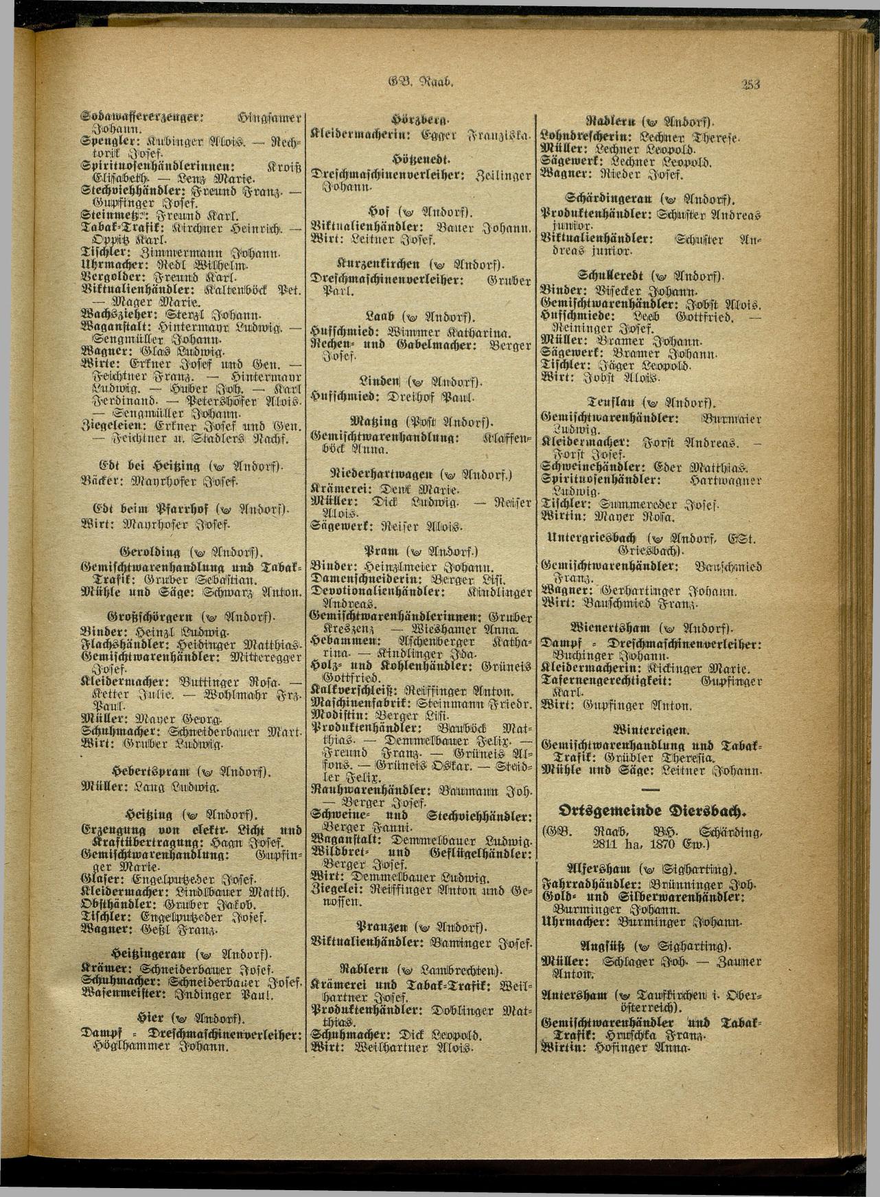 Handels- und Gewerbe-Adreßbuch von Oberösterreich 1923 - Seite 413