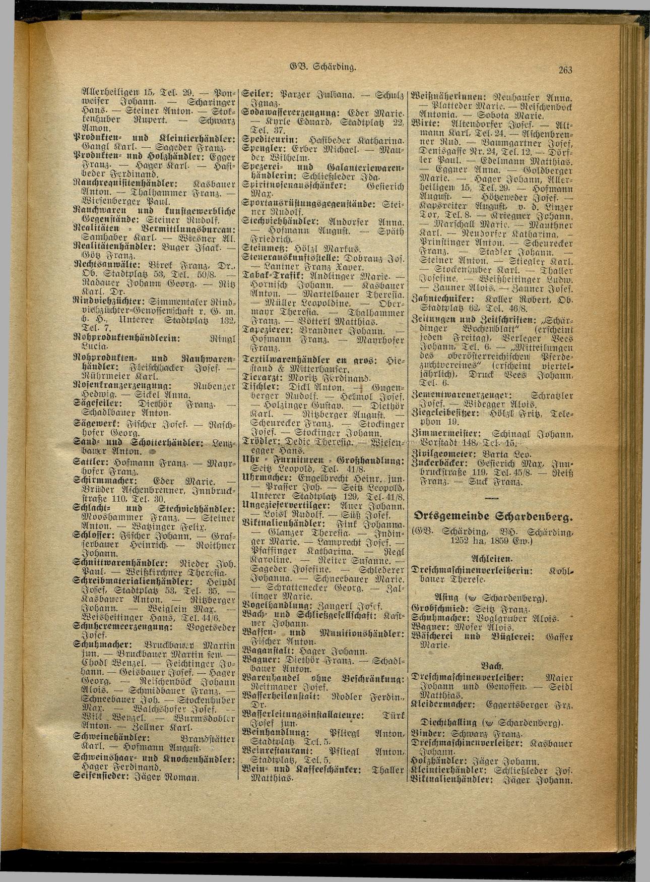 Handels- und Gewerbe-Adreßbuch von Oberösterreich 1923 - Page 423