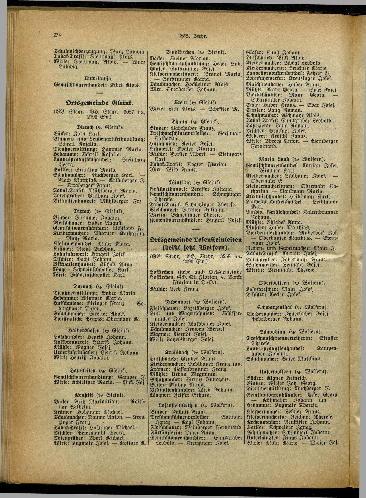 Handels- und Gewerbe-Adreßbuch von Oberösterreich 1923 - Seite 434