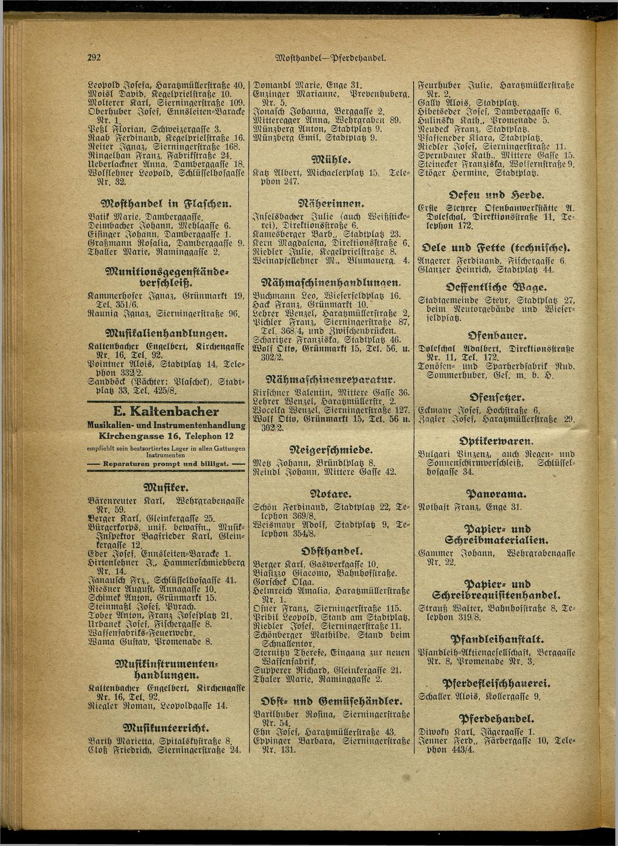 Handels- und Gewerbe-Adreßbuch von Oberösterreich 1923 - Seite 452