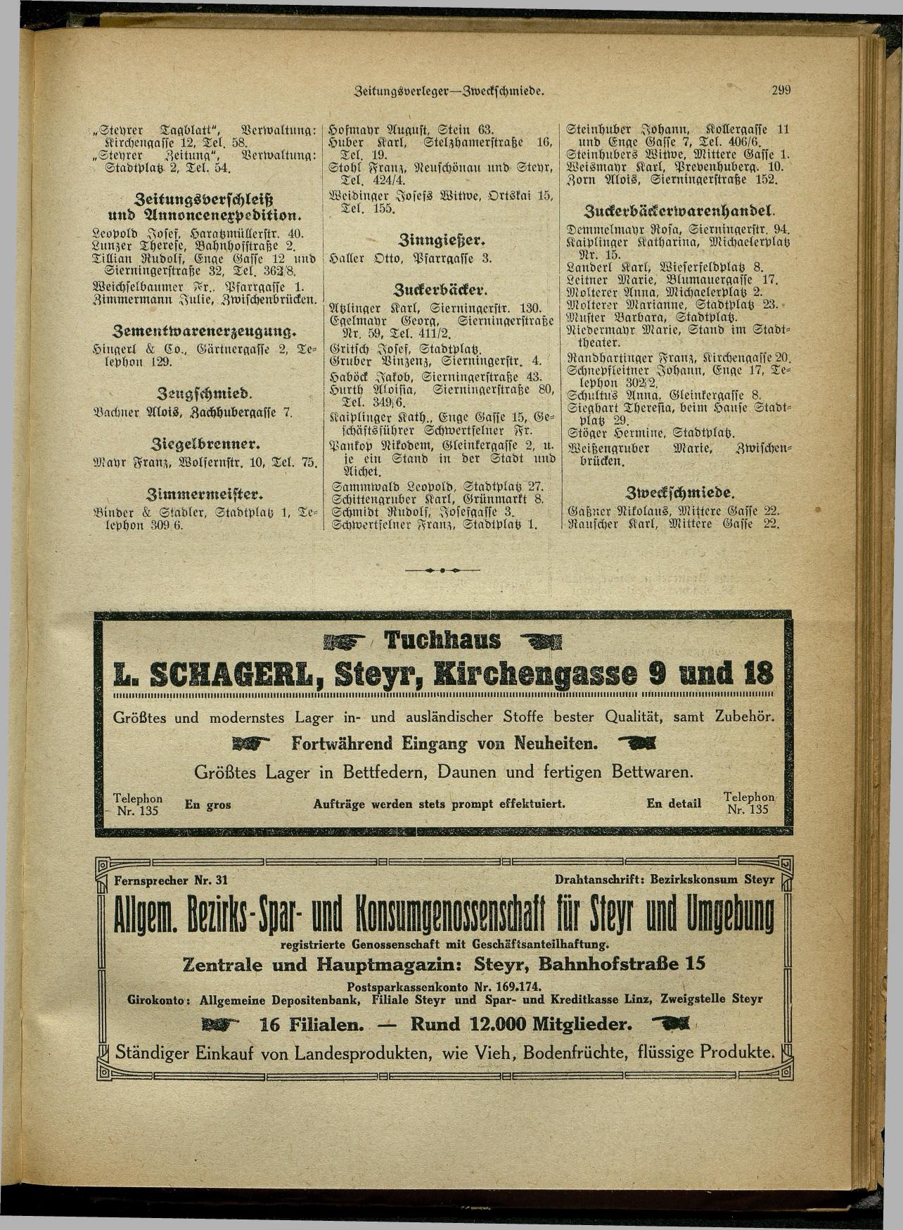Handels- und Gewerbe-Adreßbuch von Oberösterreich 1923 - Seite 459