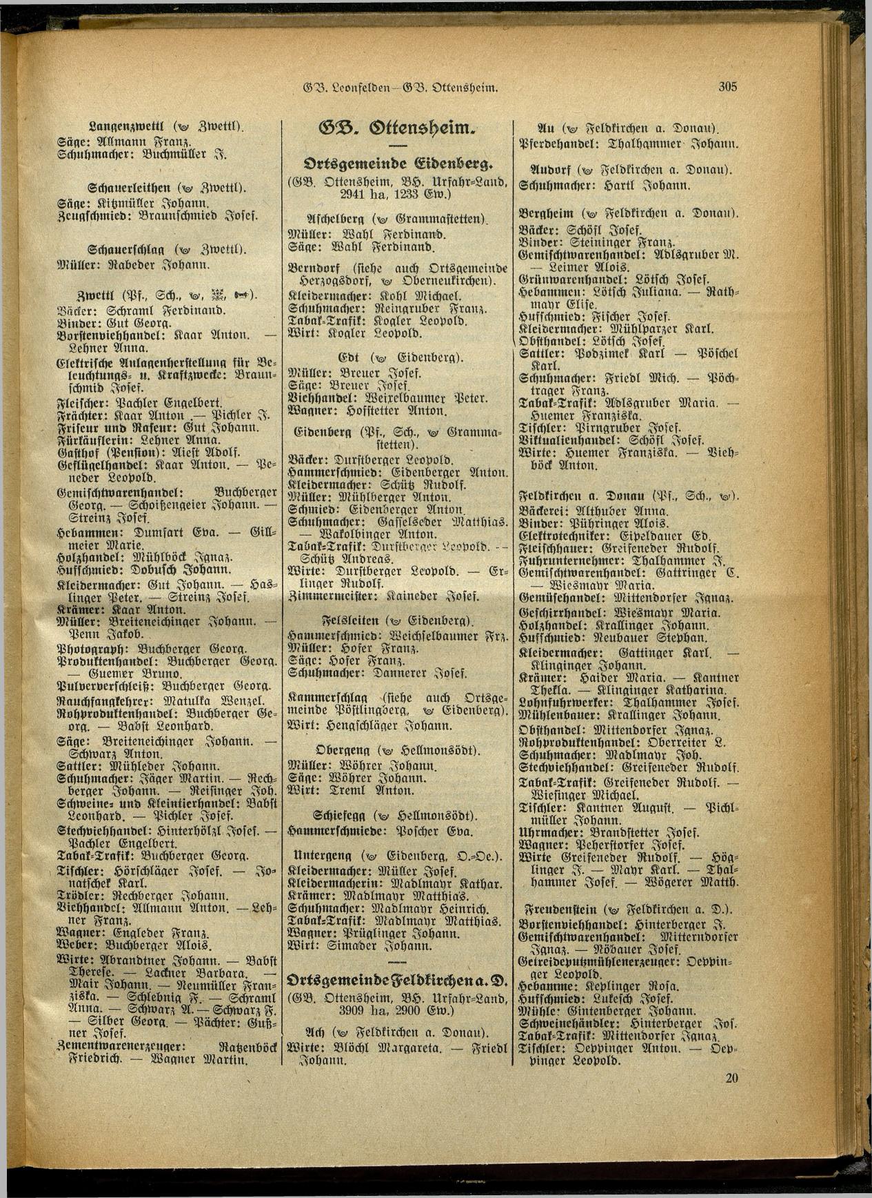 Handels- und Gewerbe-Adreßbuch von Oberösterreich 1923 - Seite 465