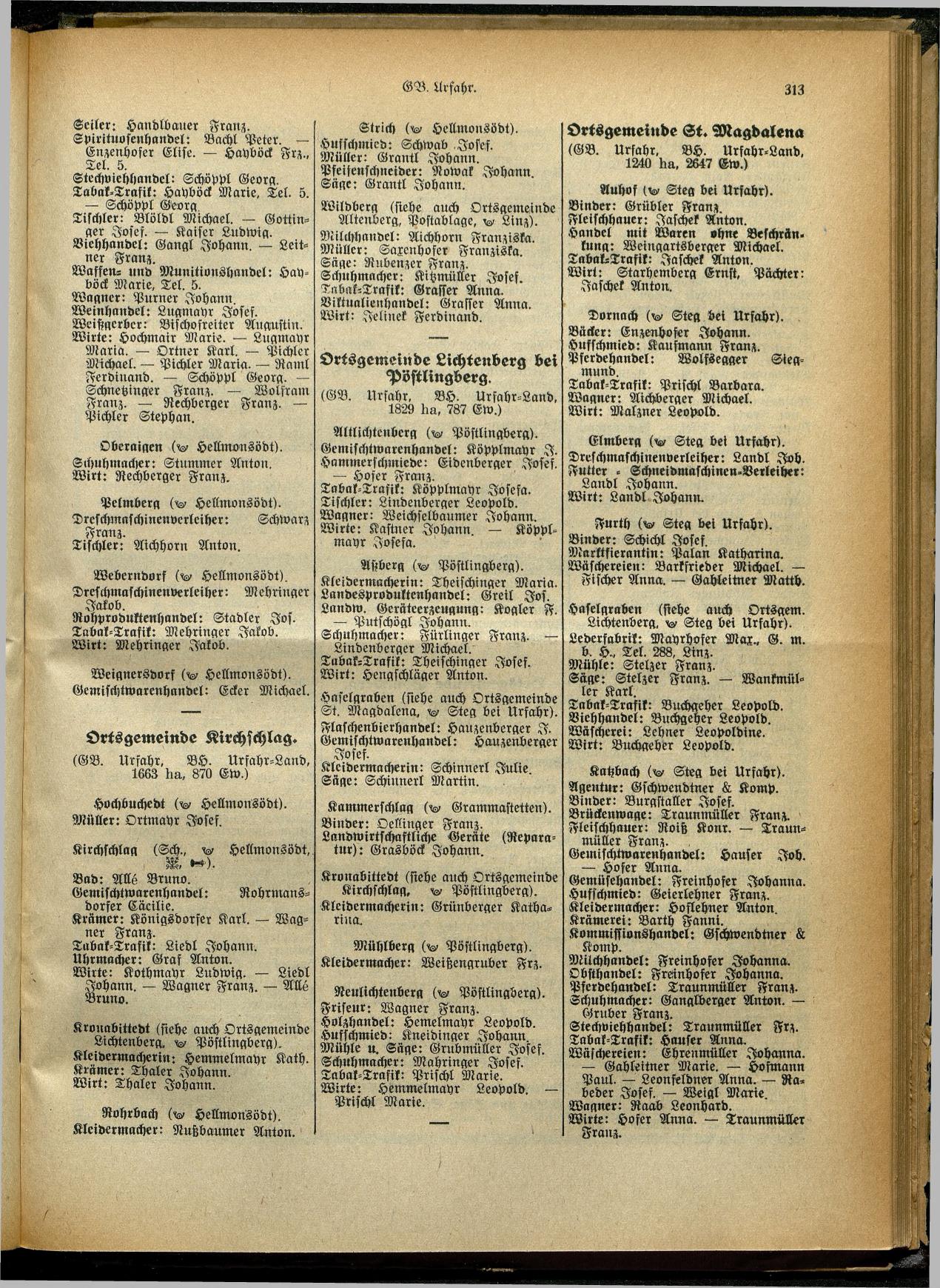 Handels- und Gewerbe-Adreßbuch von Oberösterreich 1923 - Seite 473