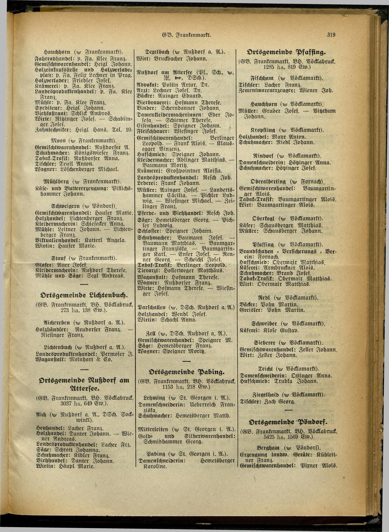 Handels- und Gewerbe-Adreßbuch von Oberösterreich 1923 - Seite 479